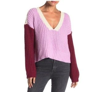 WILDFOX Beverly Colorblock Knit Sweater